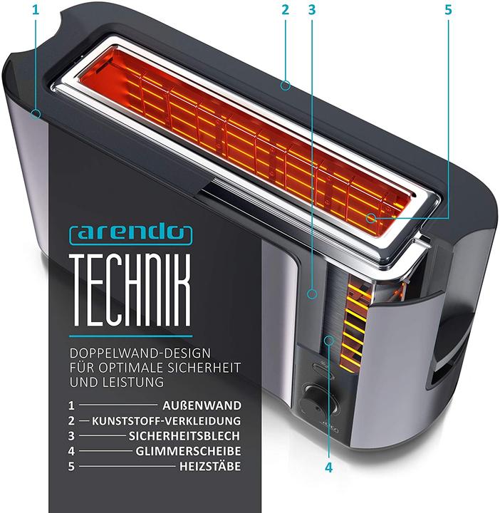 Actual product image Arendo Toaster long slot