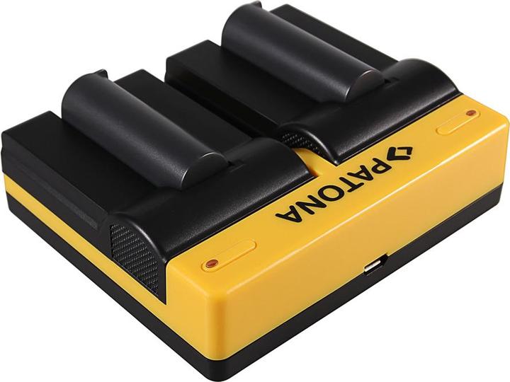 Productafbeelding Patona Dubbele oplader voor Konica Minolta Samsung NP-700 Dimage DGX50K DG-X50-K DGX50R incl. Micro-USB (Batterijlader voor camera)