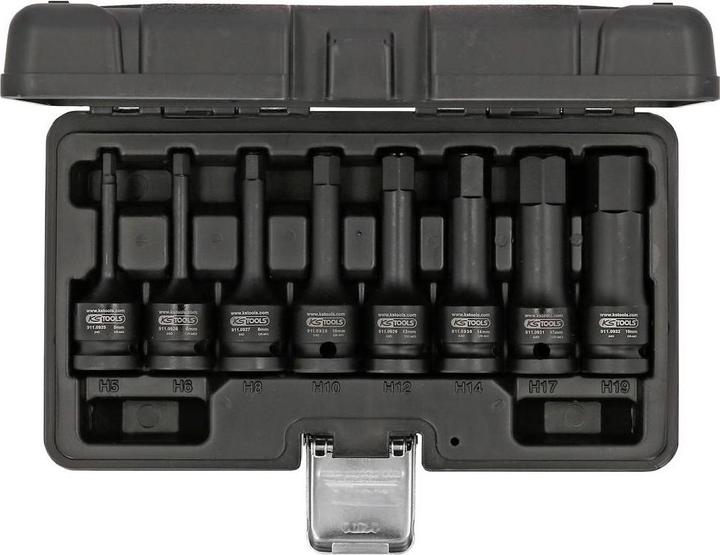 Produktbild KS Tools 1/2″ Kraft-Bit-Stecknuss-Satz, lang, 8-tlg