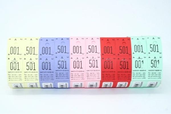 Actual product image Antalis Cloakroom numbers yellow 2-part 48 2x500pcs - (1000 pcs.)