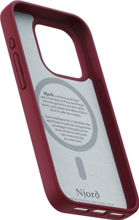 Image du produit Njord Suede MagSafe Case for iPhone 15 Pro, Rouge (Apple iPhone 15 Pro)