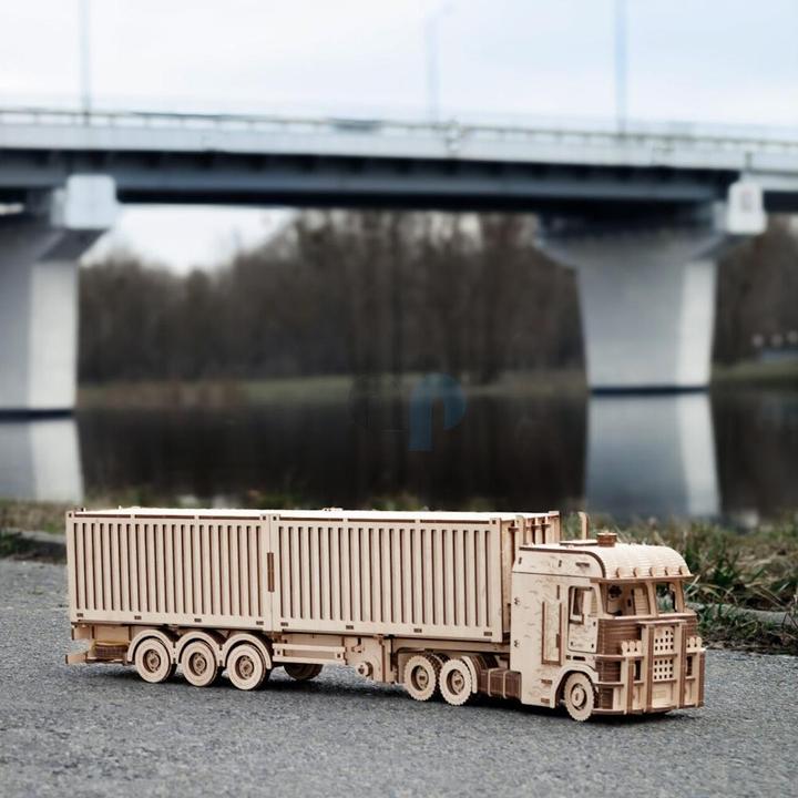 Produktbild Eco Wood Art 3D Holz Modellbausatz - Containerauflieger für Road King Sattelschlepper