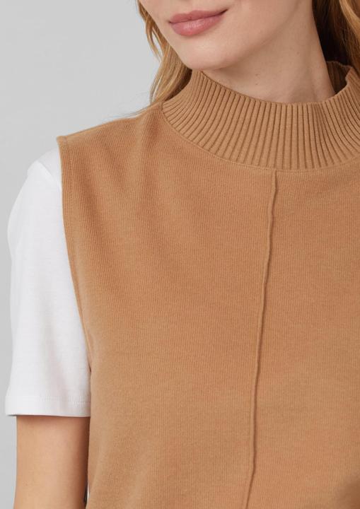 Produktbild s.Oliver Sweatshirt Ärmelloses Sweatshirt mit geripptem Stehkragen (42)
