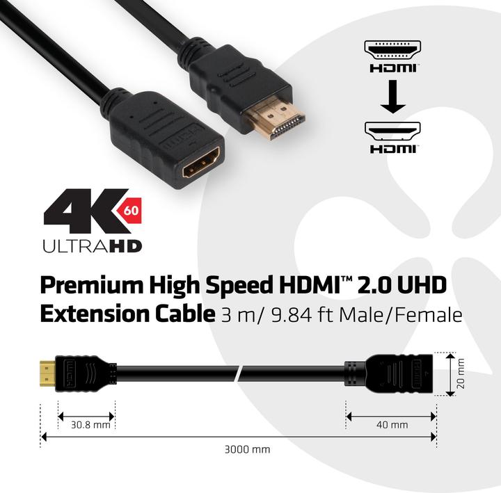 Produktbild Club 3D HDMI (Typ A) — HDMI (Typ A) (3 m, HDMI, 2.0)