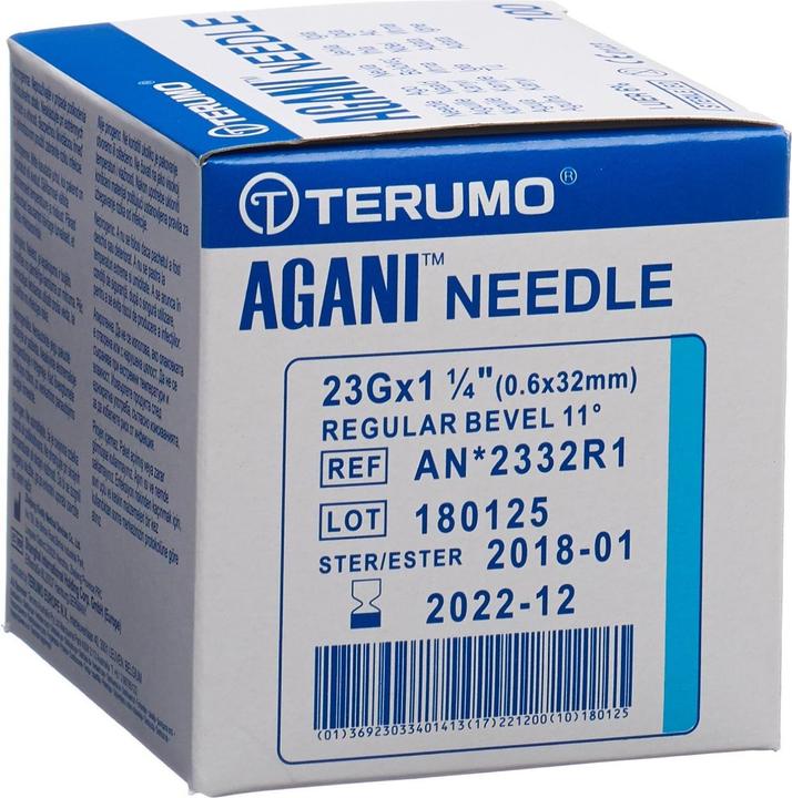 Terumo Agani Einmalkalkanüle 23G 0.6x32mm blau (100 Stk)