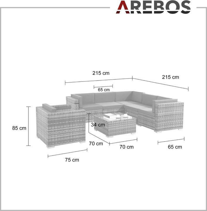 Produktbild Arebos Polyrattan - Sitzgruppe