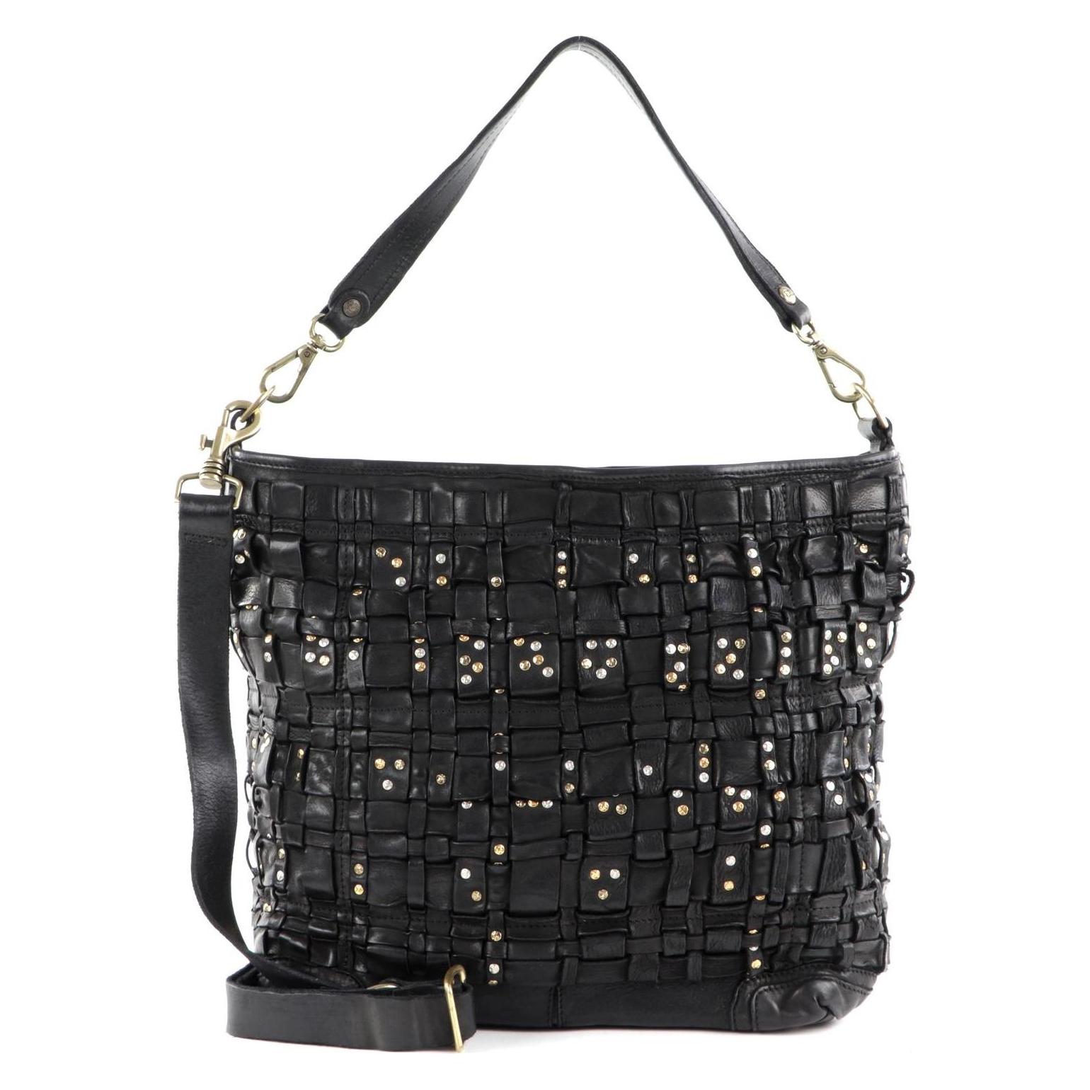 Campomaggi, Damen, Handtasche, Shoulder Bag, Schwarz