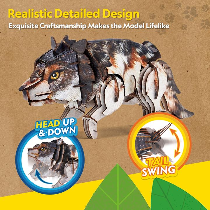 Productafbeelding Cubicfun 3D Puzzle Wolf 58 Teile (58 onderdelen)