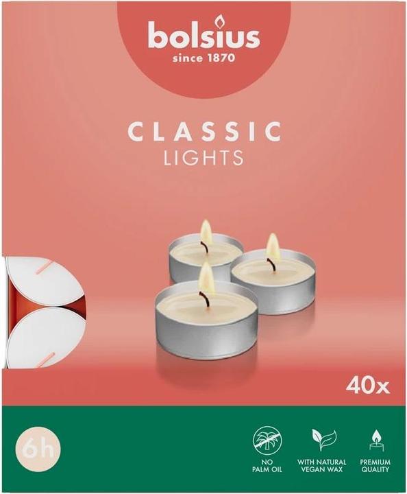 Produktbild Bolsius Teelichte 6Std 40St (40 Stk.)