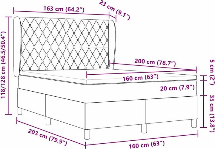 Immagine prodotto vidaXL Boxspringbett (160 x 200 cm)