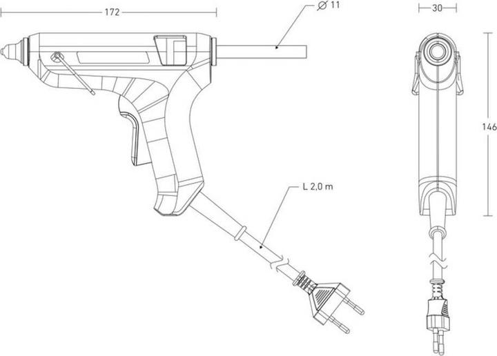 Actual product image Steinel Glumatic 1011 hot glue gun 11 mm 45 W 240 V 1 pc.