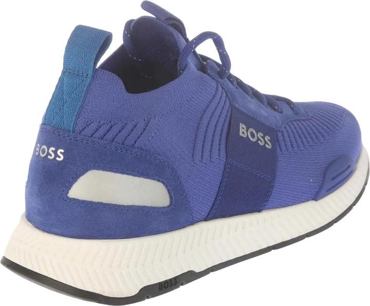 Actual product image BOSS Mens Titanium Suede Panel Running Trainers (39.5)