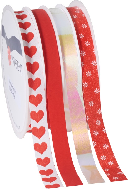 Produktbild Präsent Ringelband "Honeymoon", 4er-Setà 6 m, 10 mm (Geschenkband, 4 x)