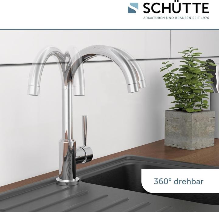 Actual product image Schütte Kitchen tap CORNWALL sink mixer chrome swivelling 79116