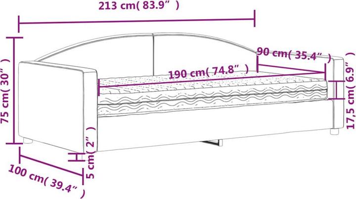 Produktbild vidaXL Tagesbett mit Matratze