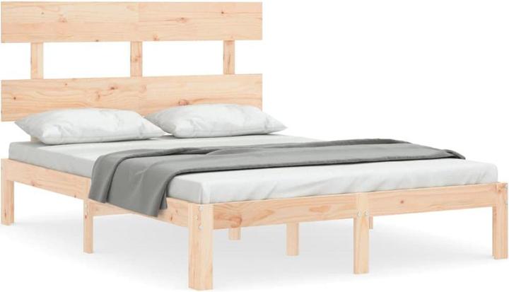 VidaXL Massivholzbett mit Kopfteil 140x190 cm