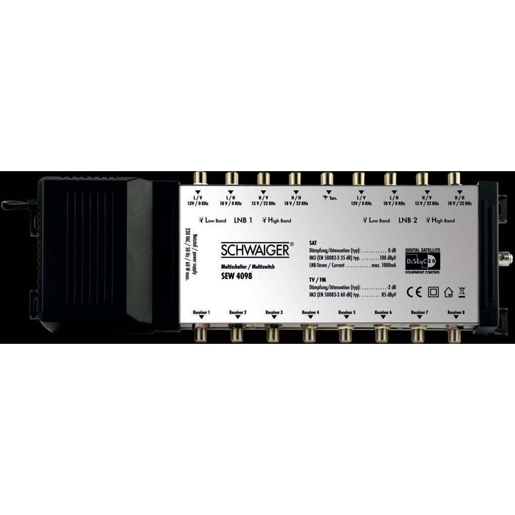Schwaiger SAT Multischalter auf DiSEqC (Multischalter), SAT Zubehör, Silber