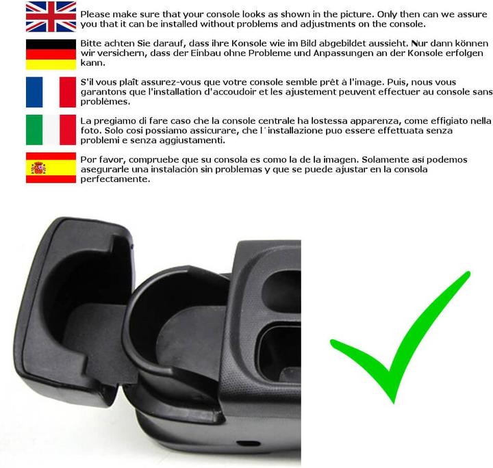 Image du produit Pro-Tec Accoudoir central Nissan Micra K12 avec compartiment de rangement Similicuir noir avec surpiqûres