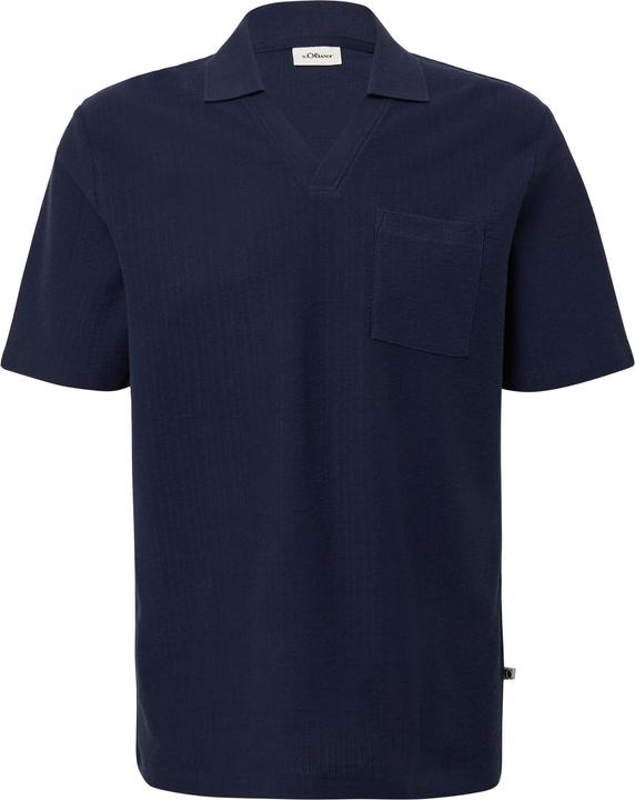 Actual product image S.Oliver Polo-Shirt Poloshirt aus Struktur-Jersey mit Brusttasche (L)