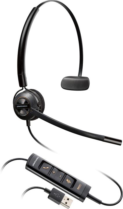 Produktbild Poly HP EncorePro 545 USB-A Konvertierer-Headset, Kabelgebunden, Anrufe/Musik, 55 g, Kopfhörer, Schw (Kabelgebunden, USB-A)