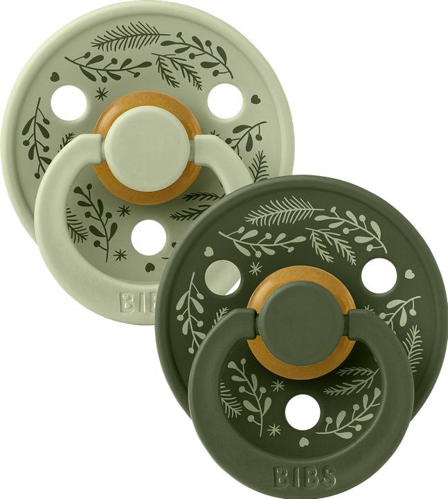 Produktbild Bibs - Pacifier Colour Holiday Leaf - Sage/Hunter Green - Size 2 (2x, 6 - 18 Monate)