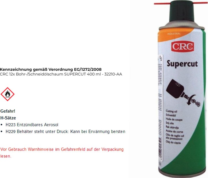 Actual product image CRC Drilling and cutting oil (400 ml)