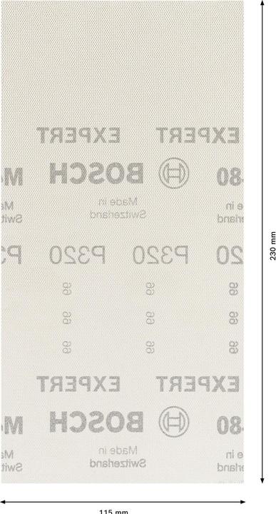 Image du produit Bosch Professional Zubehör EXPERT M480 Filet de ponçage pour ponceuses vibrantes, 115 x 230 mm, G 320, 10 pcs. (P320)