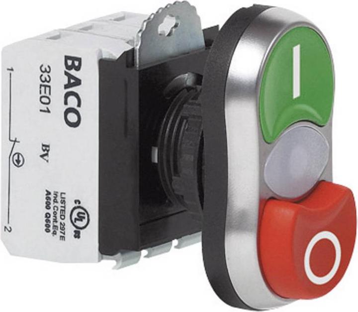 Image du produit Baco Bouton-poussoir double lumineux haut 600 V 10 A