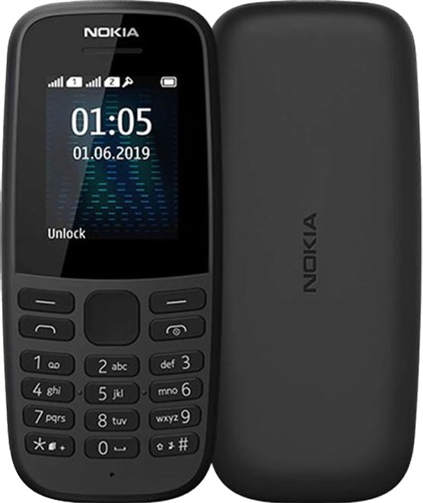 Productafbeelding Nokia 105 Dual SIM, zwart (EU) (1.45", 2G)