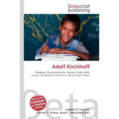Adolf Kirchhoff, Fachbücher