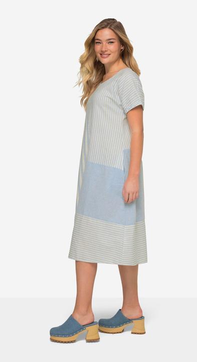 Image du produit Laurasøn Leinenmix-Kleid, A-Line, Streifen-Mix, Rundhals, Halbarm (XXL)