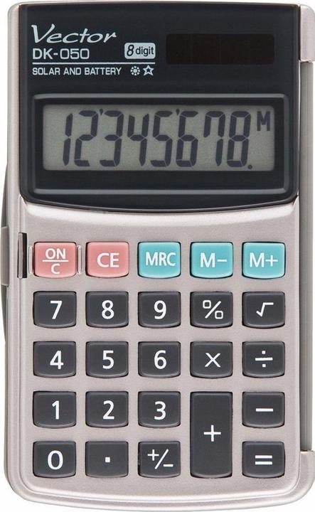 Immagine prodotto Vector Taschenrechner DK-050 grau (Batterie, Celle solari)