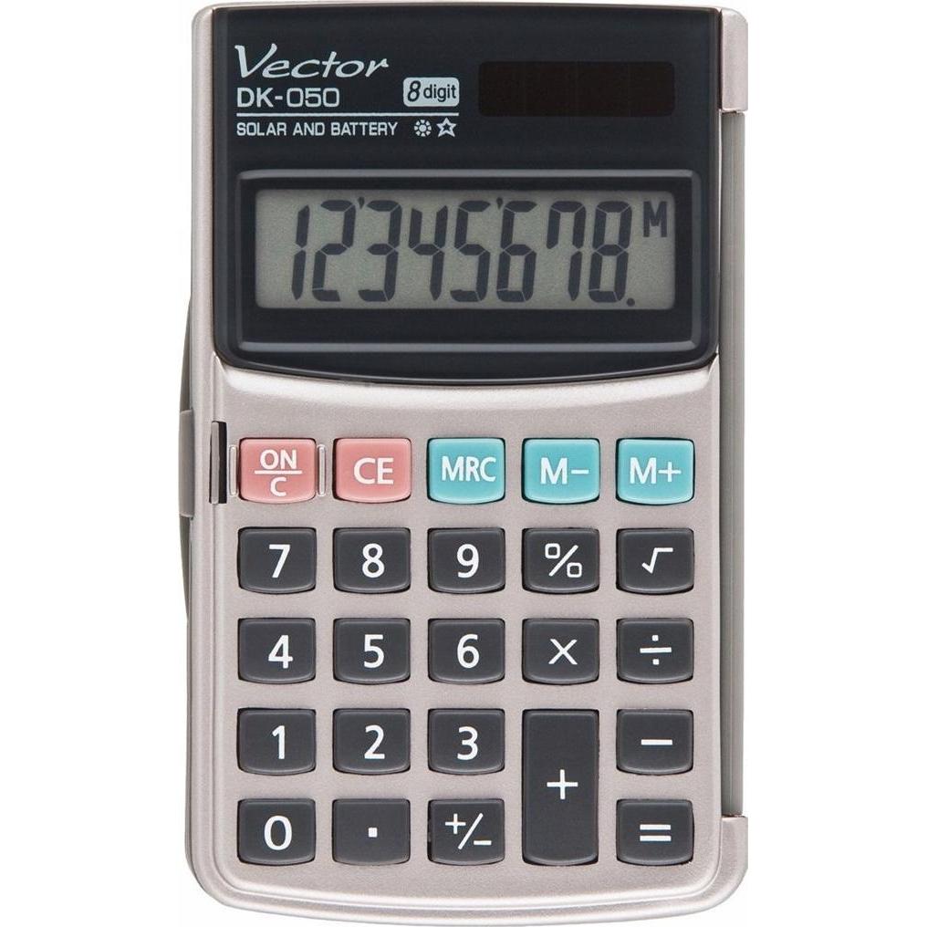 Vector, Calcolatrice, Taschenrechner DK-050 grau (Batterie, Celle solari)