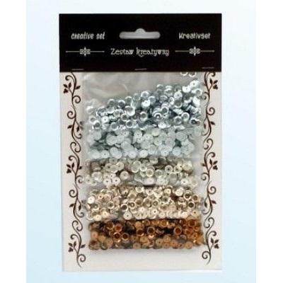 NoName Set aus silberbraunen Pailletten 6mm 30g