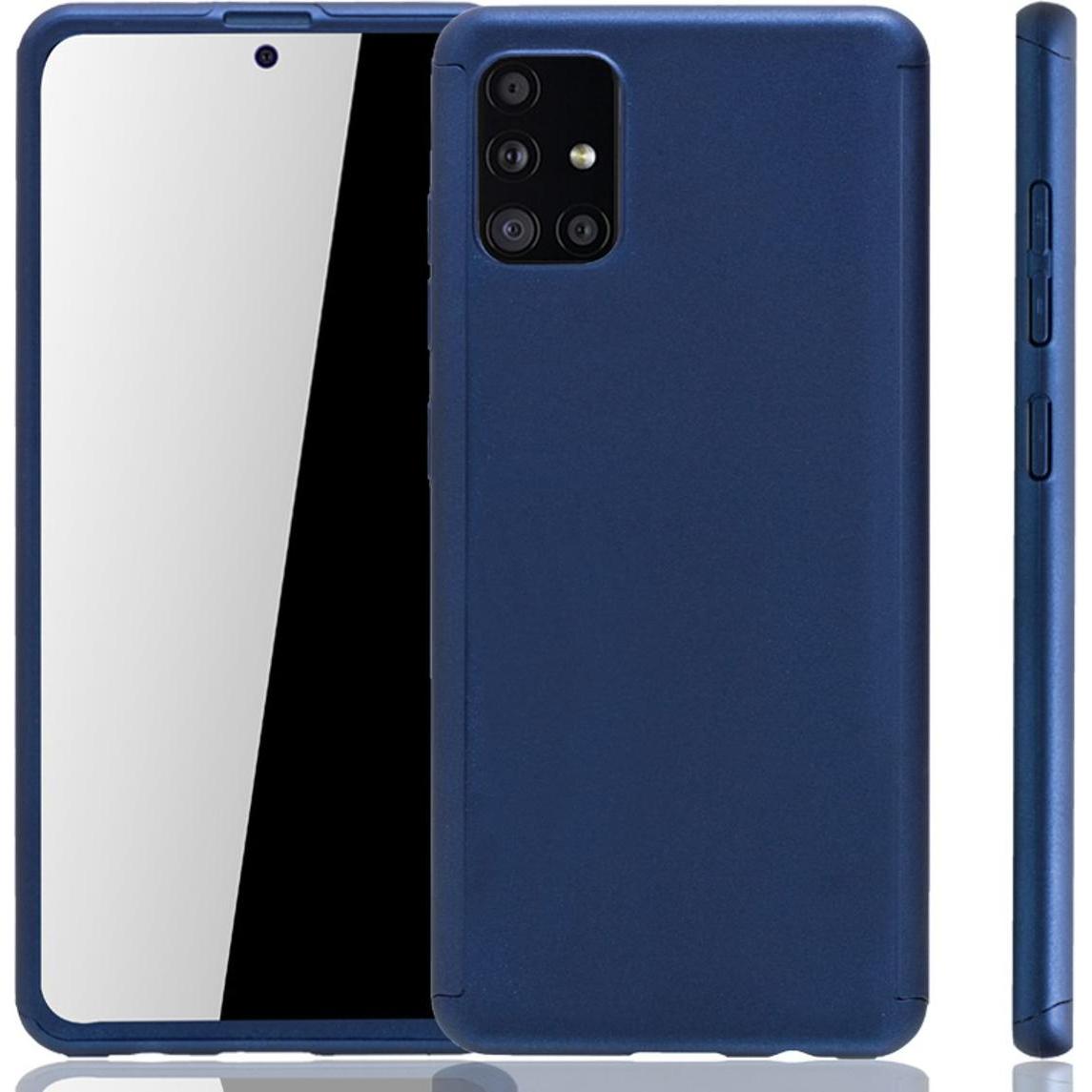 König Design Hülle Handy Schutz für Samsung Galaxy A51 Full Case Cover Displayschutz 360 Blau (Samsung Galaxy A51), Smar...