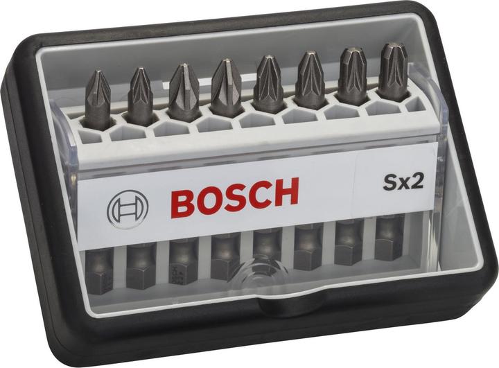 Actual product image Bosch Professional Zubehör 8-piece screwdriver bit set, Robust Line, Sx PZ, Extra Hard version (Cross Pozidriv PZ)