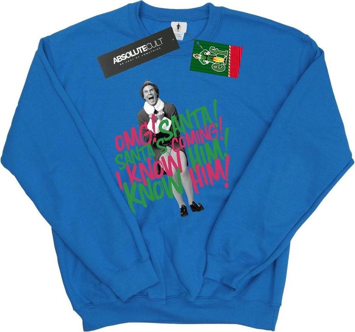 Actual product image Elf Mens Santa's Coming Sweatshirt (L)
