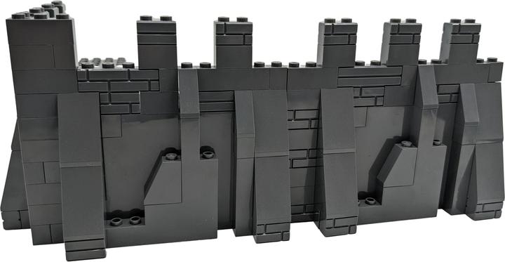 Produktbild LEGO MOC Ritter Burg Schloss Mauer 2 Mauerteile und 1 Eckteil - dunkelgrau - 133 Teile (LEGO Zubehör)