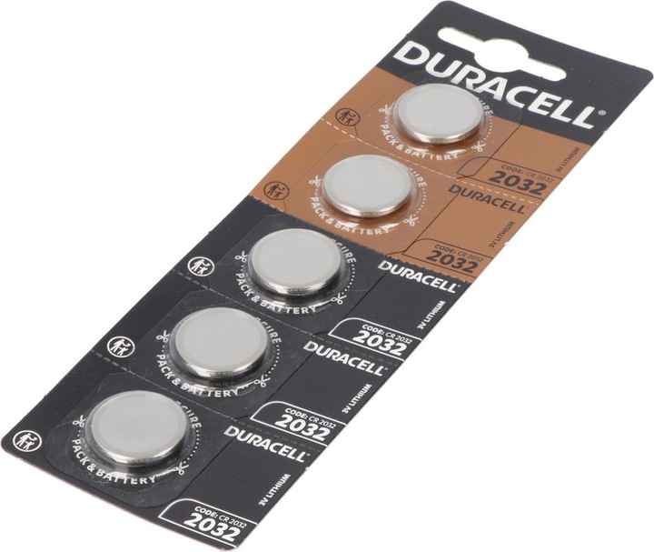 Duracell Lithium Batterie (5 Stk., CR2032, 180 mAh)