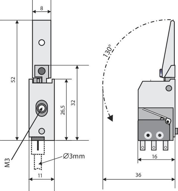 Actual product image Assa Abloy effeff 10309.06-----10Latching switch contact VDS class C 6m