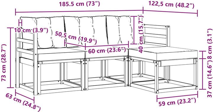 Produktbild vidaXL Outdoor-Sofa