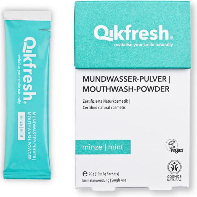 Actual product image Qikfresh Mouthwash powder mint 10 x 2 g