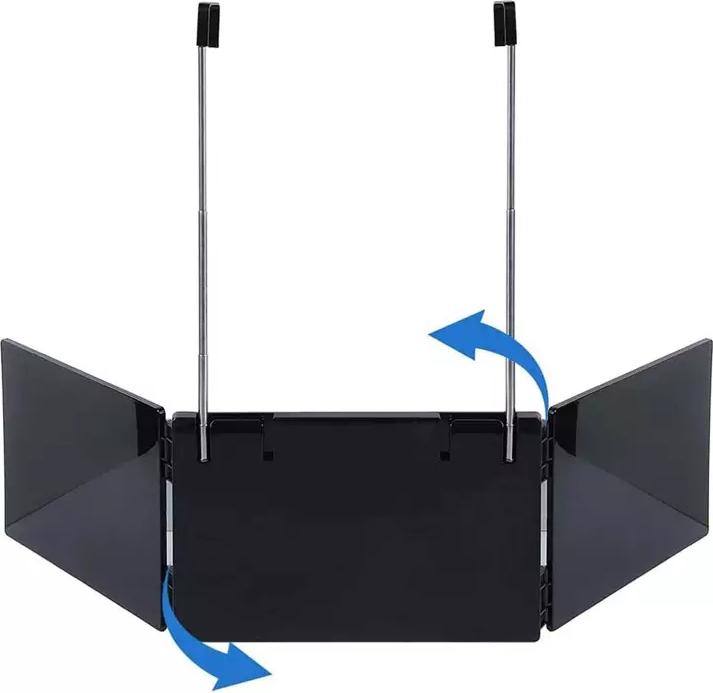 Actual product image Noya Klappbarer Kosmetik Spiegel 93x20x3cm mit 360° Ansicht und Aufhängung Schwarz