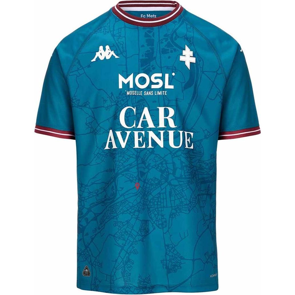 Kappa, Herren, Fussballtrikot, maiot aussen metz kombat 2024/25 (L), Blau, Rot, L