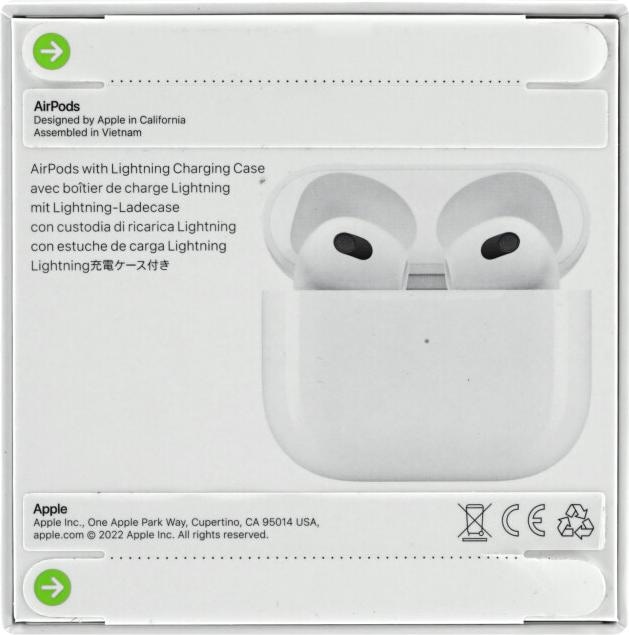 Actual product image Apple AirPods (3rd Gen.) Lightning Case (No noise cancelling, 6 h, Wireless)