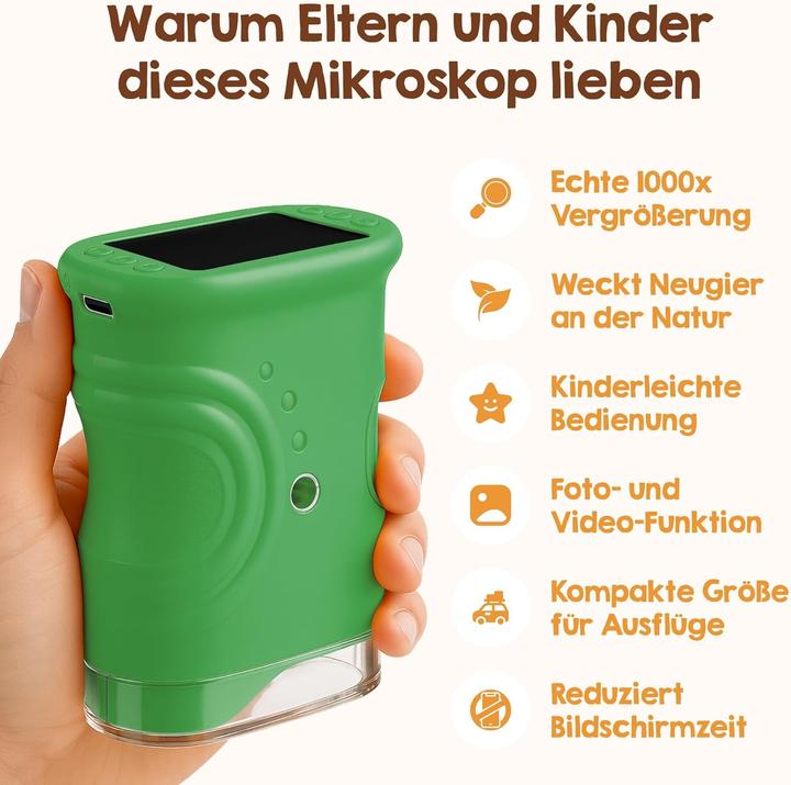 Image du produit Edubini Digitales Taschenmikroskop für Kinder mit Fotofunktion