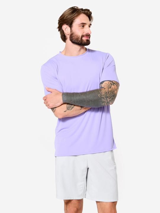 Domyos Men's Short-Sleeved Crew Neck Breathable Fitness T-Shirt - Purple (S)