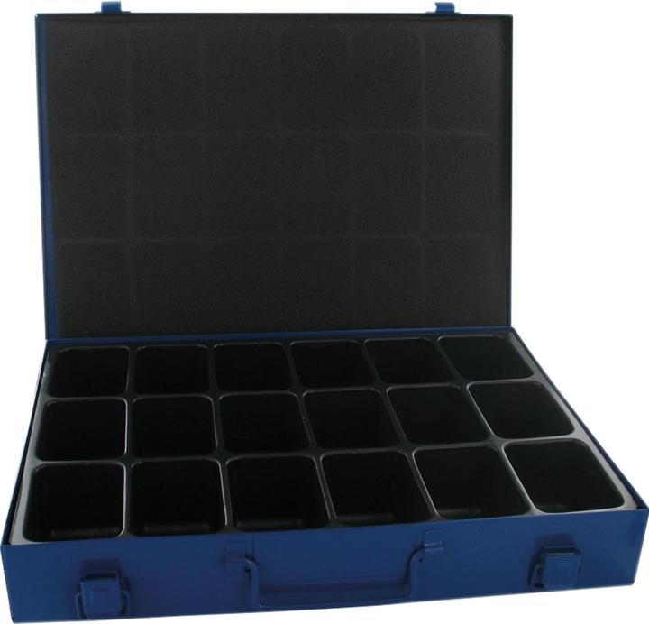 Produktbild HP Autozubehör Sortimentskasten B330xT240xH50mm 18 Fächer ohne Beschriftungsschild blau