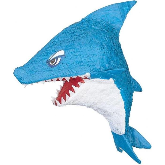 Magni P17900 - Pignatta squalo, da riempire con dolci e coriandoli, festa di compleanno per bambini (4 pz.)