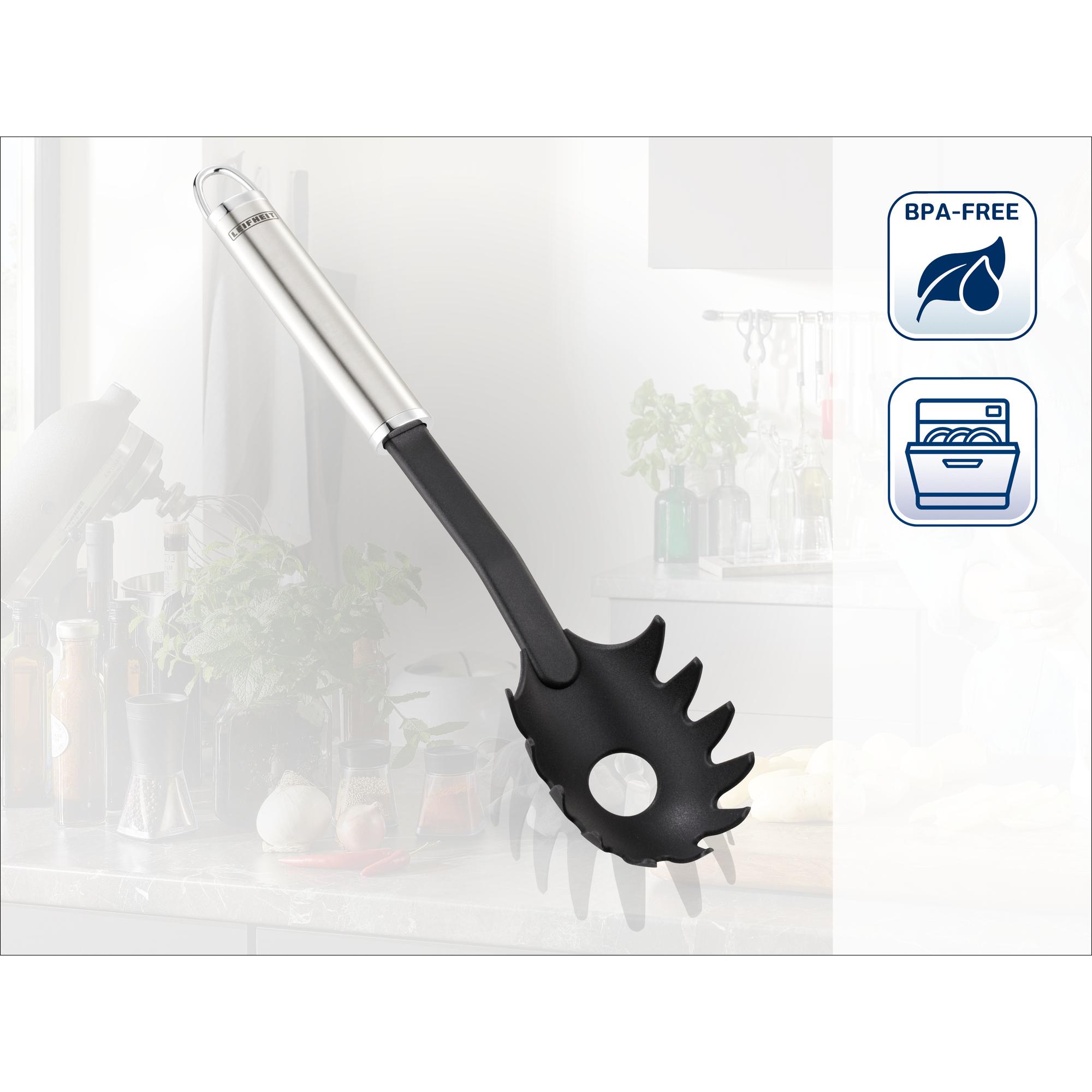 Thumbnail - Leifheit Spaghettilöffel Nylon, Kochbesteck, Schwarz, Silber
